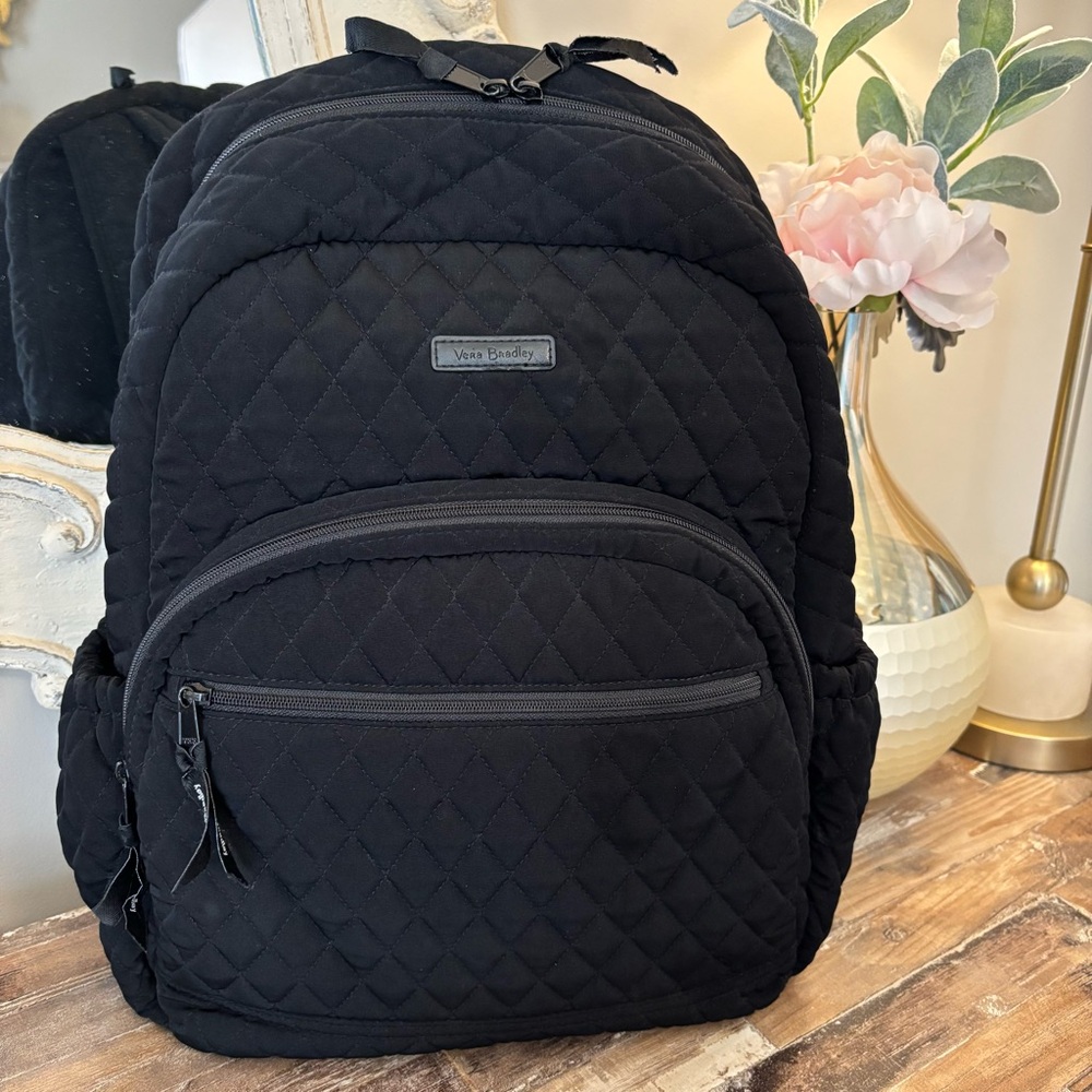 Vera Bradley Quilted Black Backpack